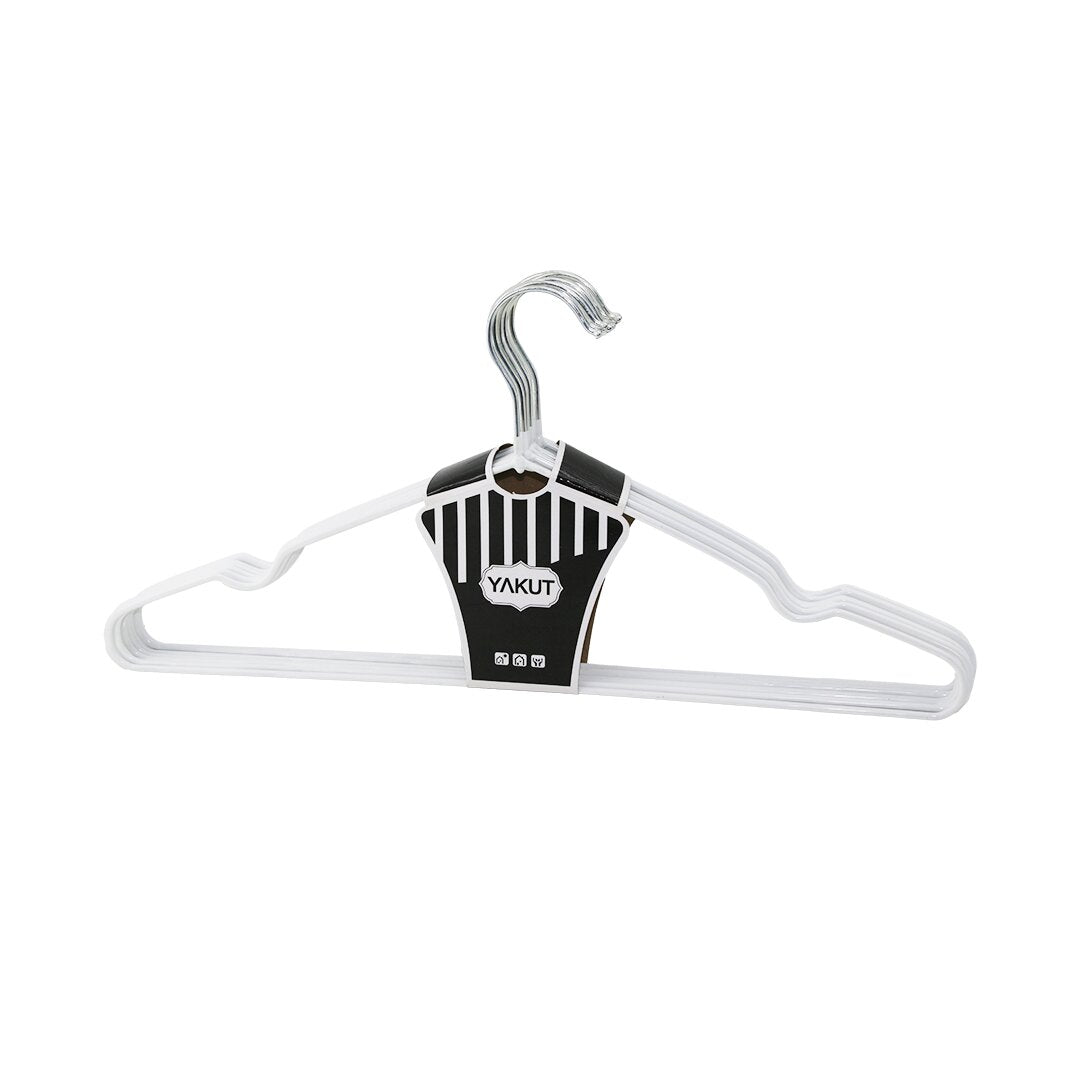 BEYAZ 10PCS SİLİKON KAPLAMALI METAL ELBİSE ASKISI 40CM (5347)