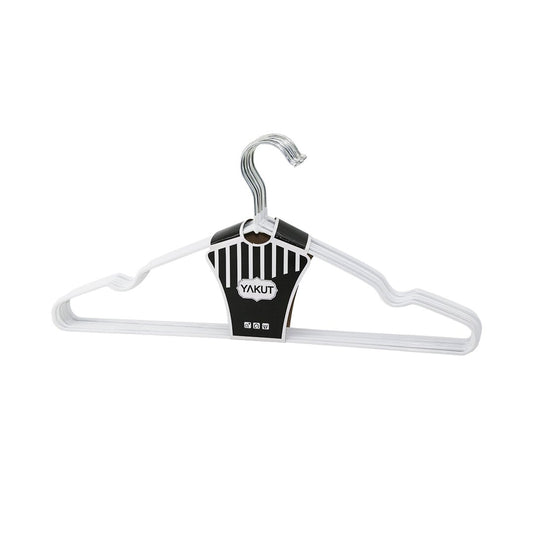 BEYAZ 10PCS SİLİKON KAPLAMALI METAL ELBİSE ASKISI 40CM (5347)