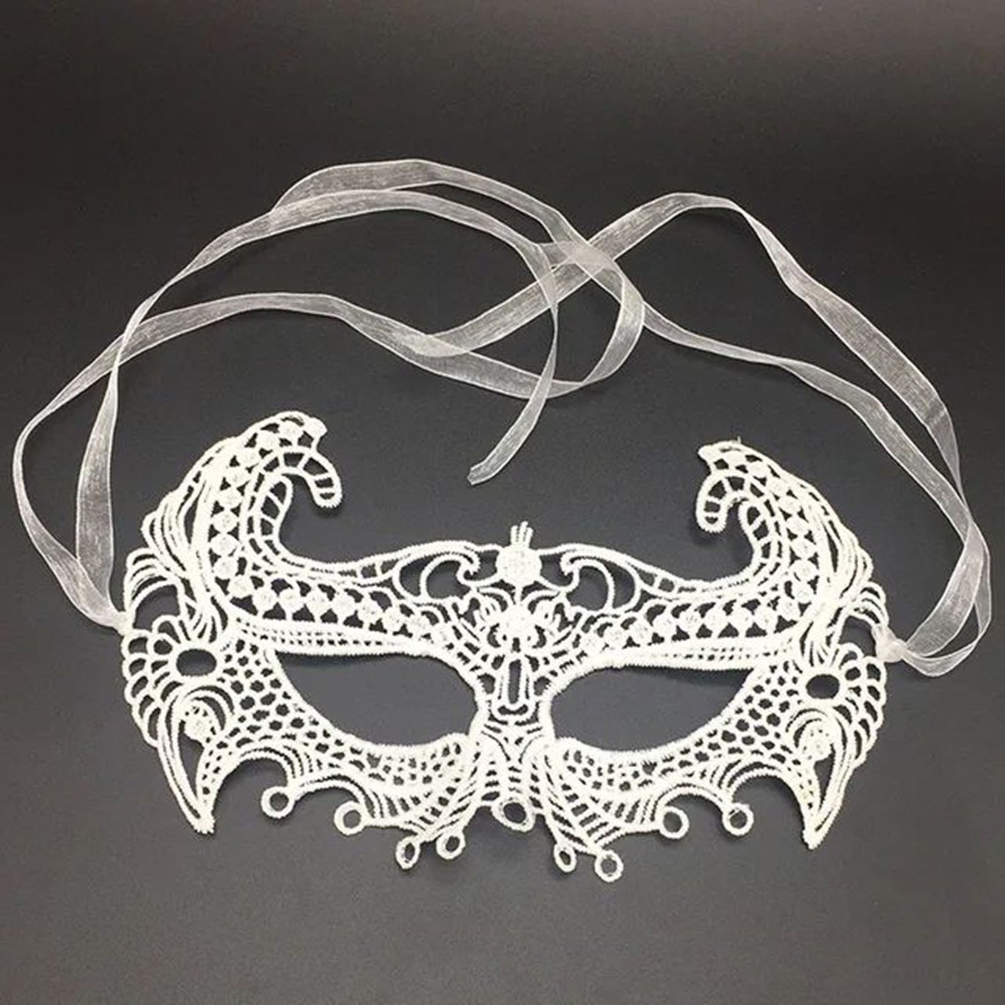 White Lace Cutout Ball Mask