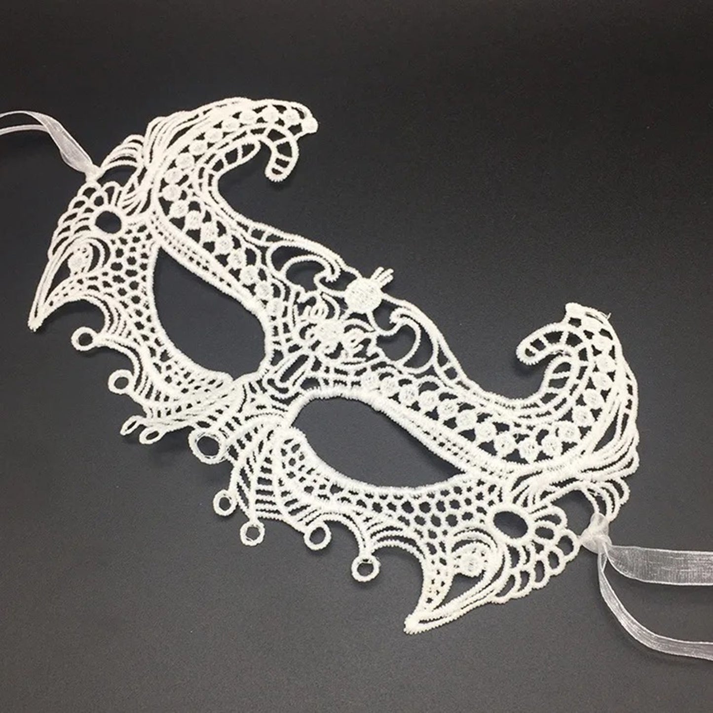 White Lace Cutout Ball Mask
