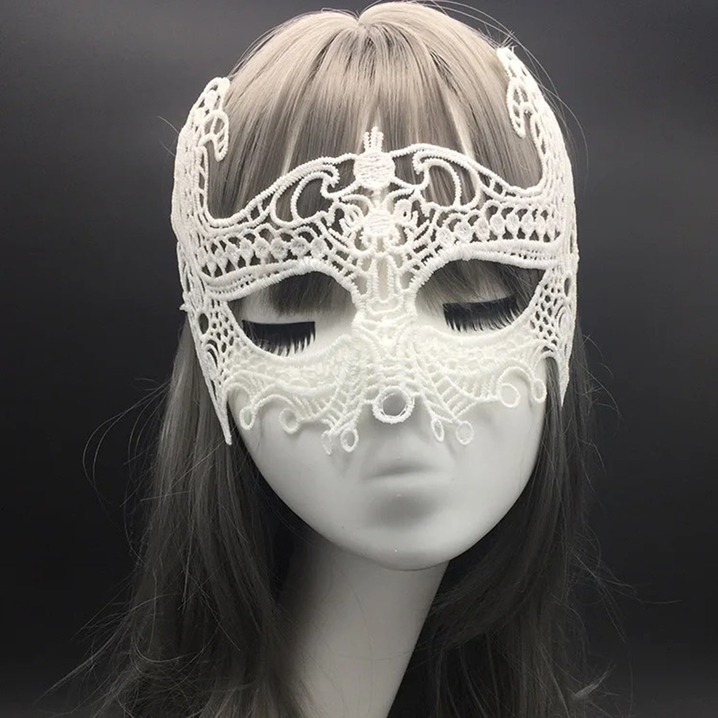 White Lace Cutout Ball Mask