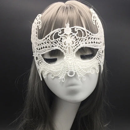 White Lace Cutout Ball Mask