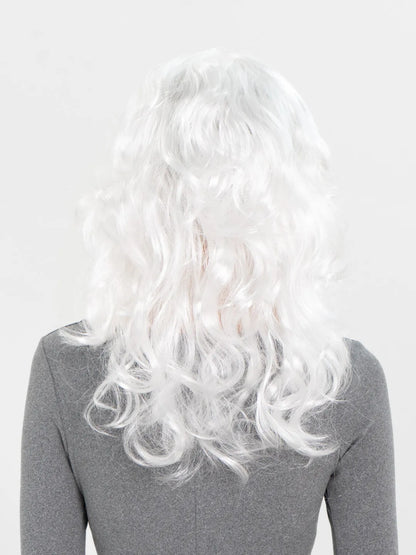 White Wavy Long Bob Bangs Party Wig