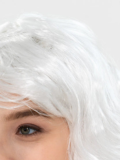 White Wavy Long Bob Bangs Party Wig