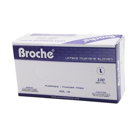 BROCHE L قفازات فحص خالية من البودرة 100 قطعة (5347)