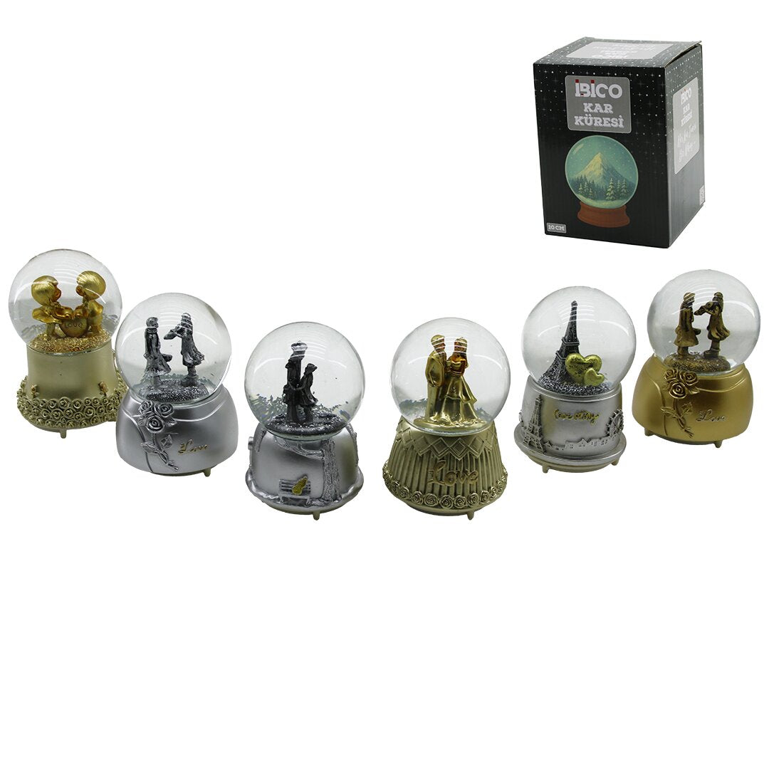 BÜYÜK BOY - 10CM PİLLİ - IŞIKLI MÜZİKLİ KAR KÜRESİ CAM ESKİTME İNSAN FİGÜRLÜ - DESEN MİX RENKLİ HERHANGİ BİR TANESİ GÖNDERİLİR (5347)
