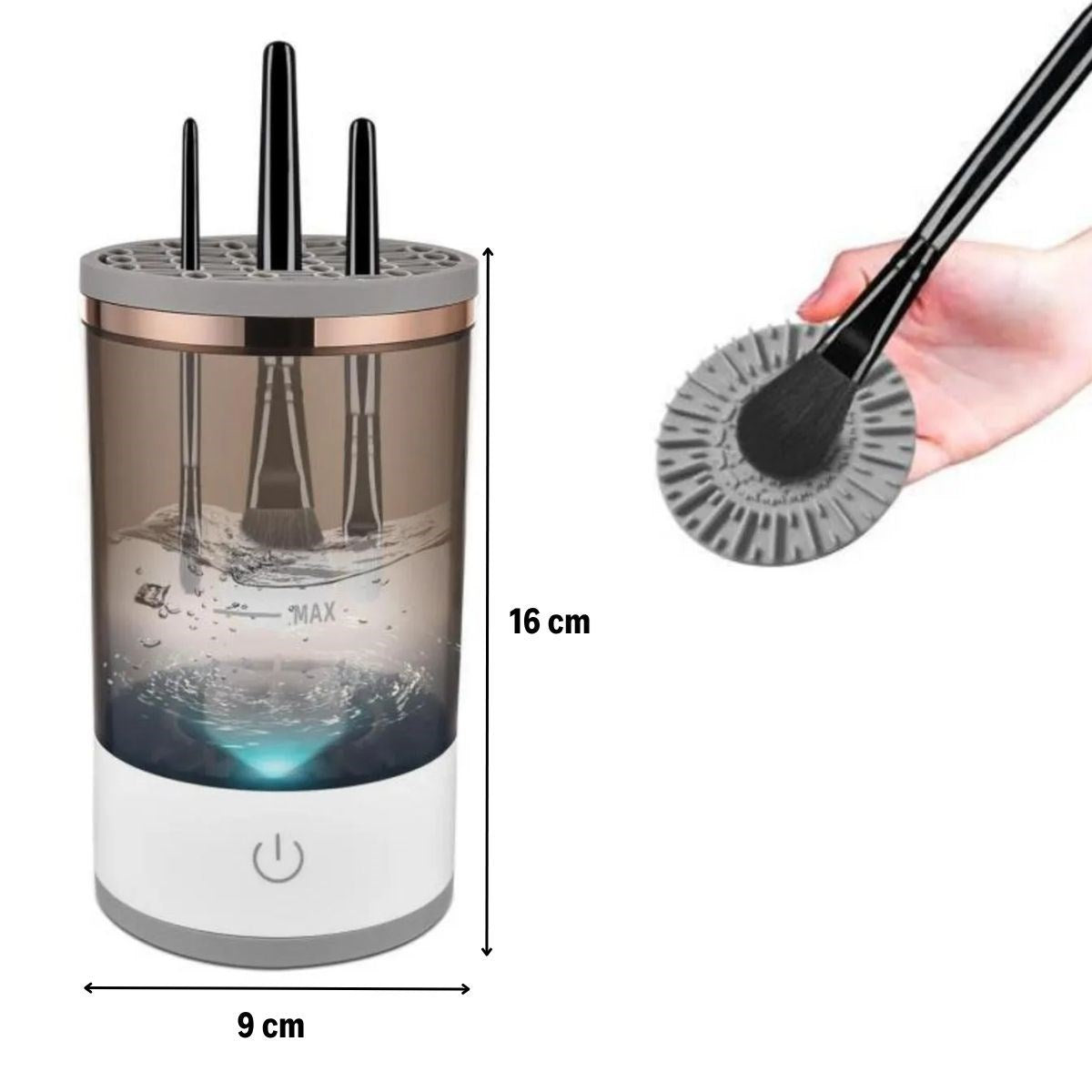 Starixa® USB Şarjlı Makyaj Fırçası Temizleyici Aparat Hızlı Kurutmalı, Çok Yönlü Fırça Temizleyici