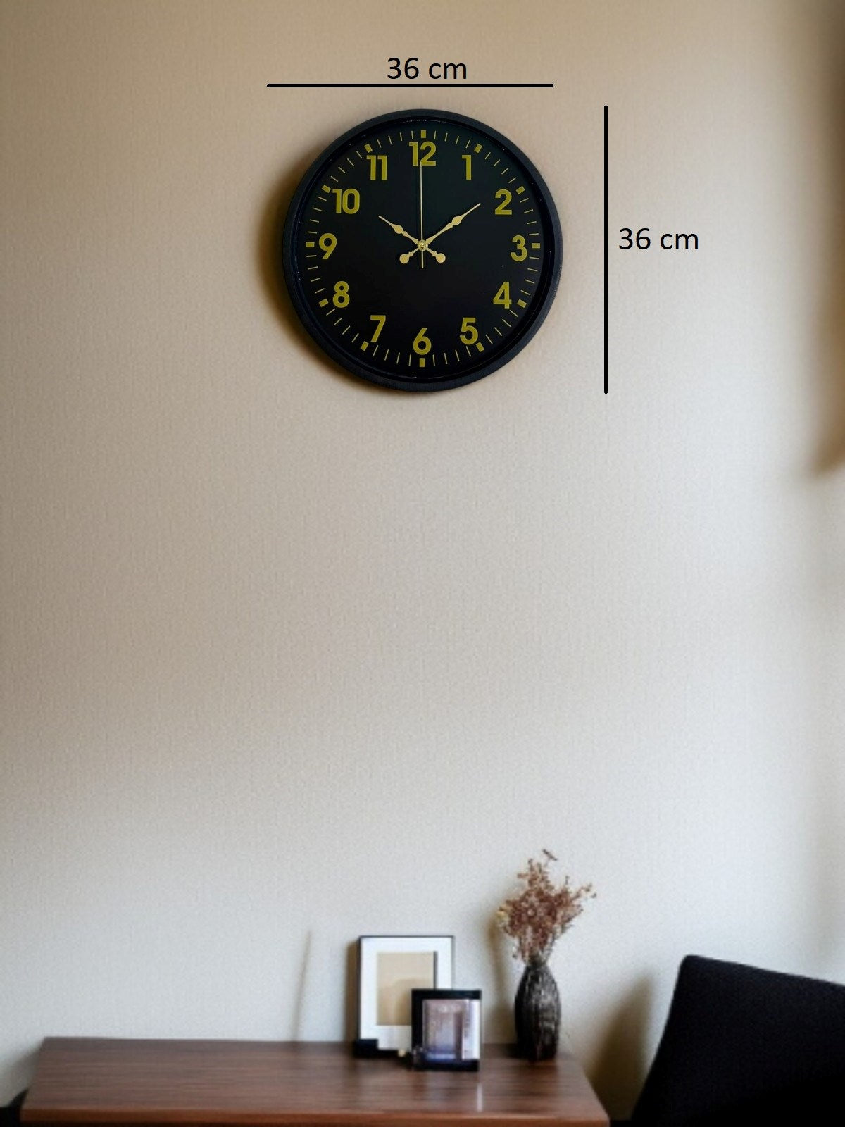 36 Cm Siyah Standart Duvar Saati