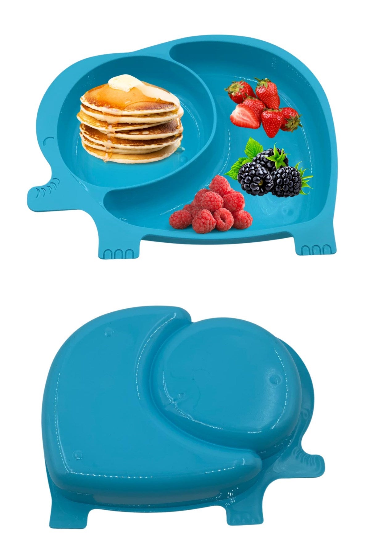 Starixa® Bebek ve Çocuk için Sevimli Fil Model Desenli Yemek Bebek Mama Kabı Bölmeli Tabak