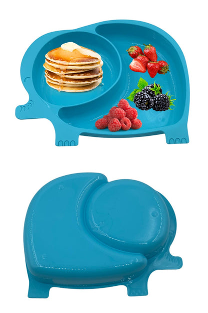 Starixa® Bebek ve Çocuk için Sevimli Fil Model Desenli Yemek Bebek Mama Kabı Bölmeli Tabak