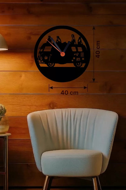 Mey İthalat® Fitness Motivasyon Tasarım Ahşap Duvar Saati - 40x40 cm Sporcu Hediyesi