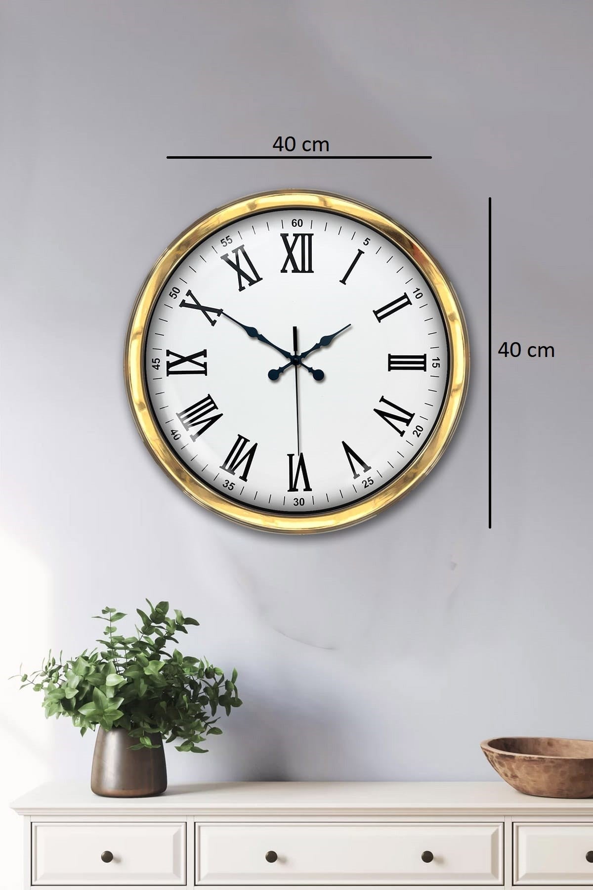 Majestic Gold 40 Cm Metal Duvar Saati