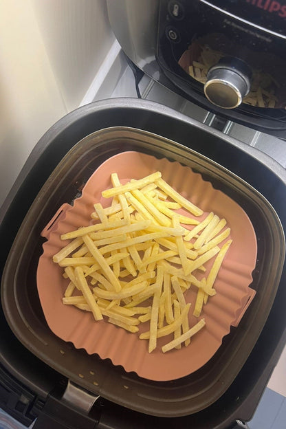 Starixa® Renkli Isıya Dayanıklı Yıkanılabilir Silikon Fırın Ve Airfryer Kare Model Pişirme Matı 20 Cm