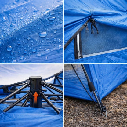 Starixa® 4 Kişilik Otomatik Kamp Çadırı - Çift Katmanlı, Suya Dayanıklı, Hızlı Kurulum Outdoor Aile ve Doğa Çadırı 200x200x140 cm