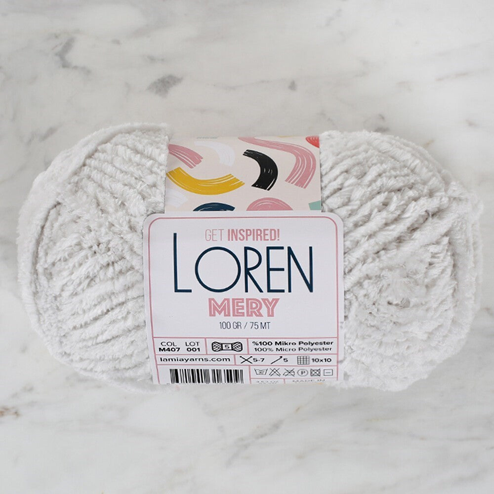 Loren Mery Grey Hand Knitting Yarn - M407 - 34314