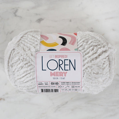 Loren Mery Grey Hand Knitting Yarn - M407 - 34314