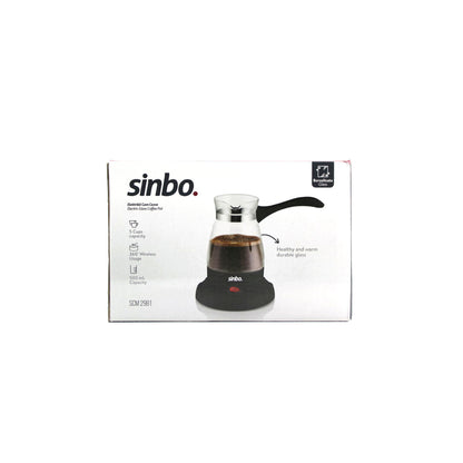 CAM ELEKTRİKLİ CEZVE TÜRK KAHVE MAKİNESİ - 5FİNCAN=500ML KABLOSUZ KULLANIM- 360°DÖNER 600W SCM-2981 (5347)