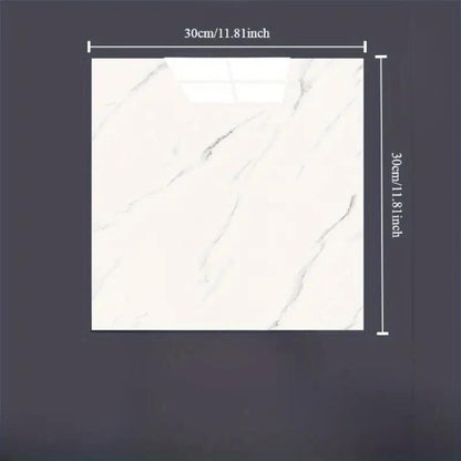 White Marble Pattern Aluminum Plastic Wall Sticker (30x30)