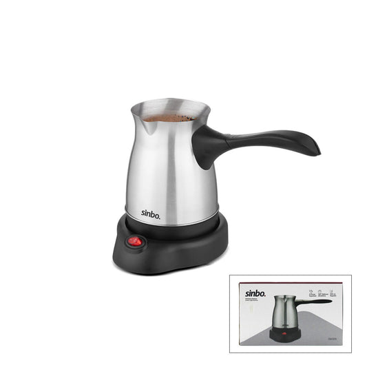 ÇELİK ELEKTRİKLİ CEZVE TÜRK KAHVE MAKİNESİ - 6FİNCAN=500ML 360° KABLOSUZ KULLANIM KATLANIR KULP 600W SCM-9039 (5347)