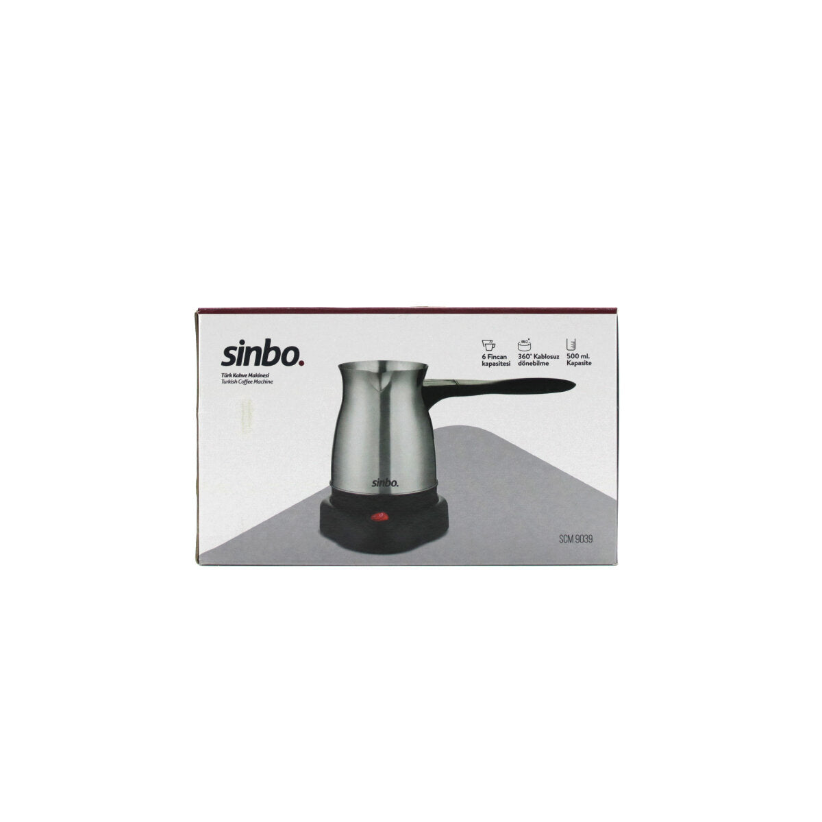 ÇELİK ELEKTRİKLİ CEZVE TÜRK KAHVE MAKİNESİ - 6FİNCAN=500ML 360° KABLOSUZ KULLANIM KATLANIR KULP 600W SCM-9039 (5347)