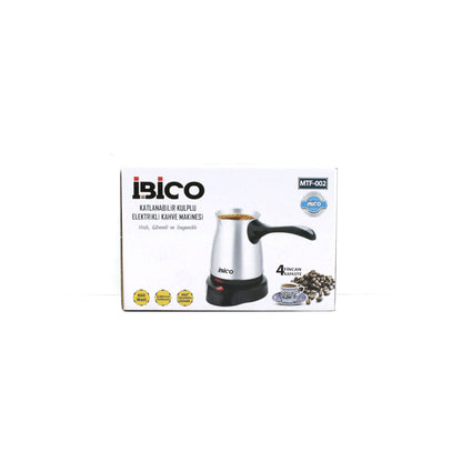 ÇELİK ELEKTRİKLİ CEZVE TÜRK KAHVE MAKİNESİ - 4FİNCAN=400ML KABLOSUZ KULLANIM- 360°DÖNER 600W MTF-002 (5347)