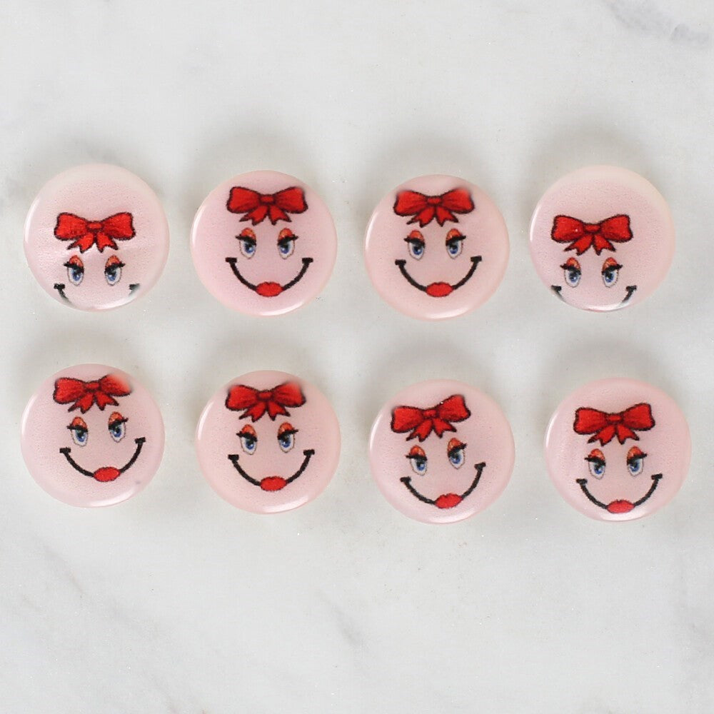 Loren Crafts 8-Piece Smiling Face Button - 1019