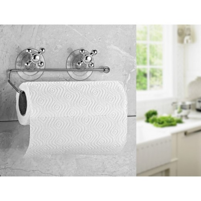 DUAL SUCTION CUP CORNER OPEN - METAL PAPER TOWEL HOLDER (5347)