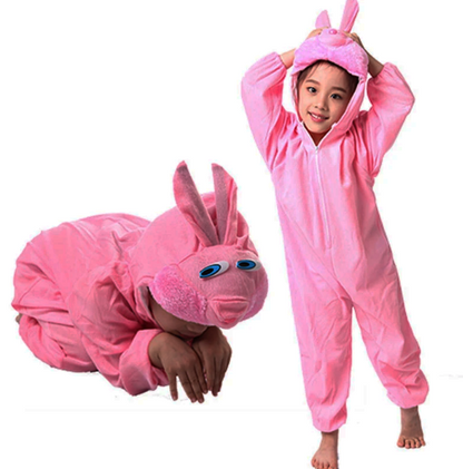 Çocuk Tavşan Kostümü Pembe Renk 4-5 Yaş 100 cm (5347)