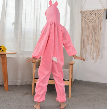 Çocuk Tavşan Kostümü Pembe Renk 4-5 Yaş 100 cm (5347)