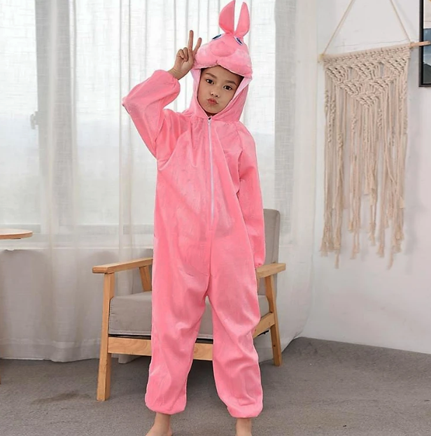 Çocuk Tavşan Kostümü Pembe Renk 4-5 Yaş 100 cm (5347)