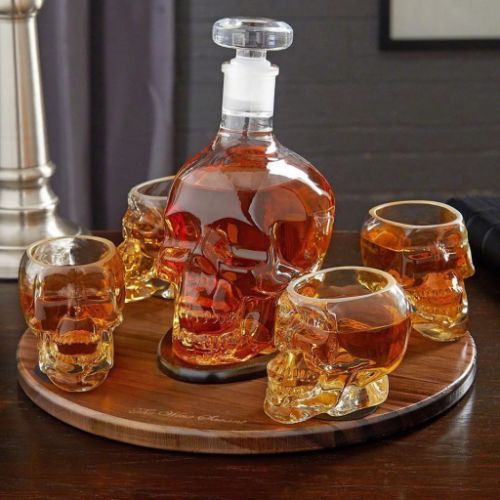Crystal Head Skull Glass Bottle 350 ml