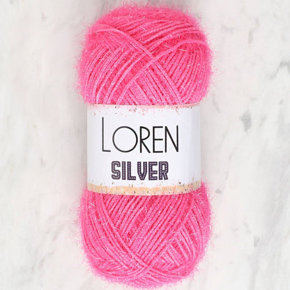Loren Silver Dark Pink Hand-Knitted Yarn - RS0016 - 34076