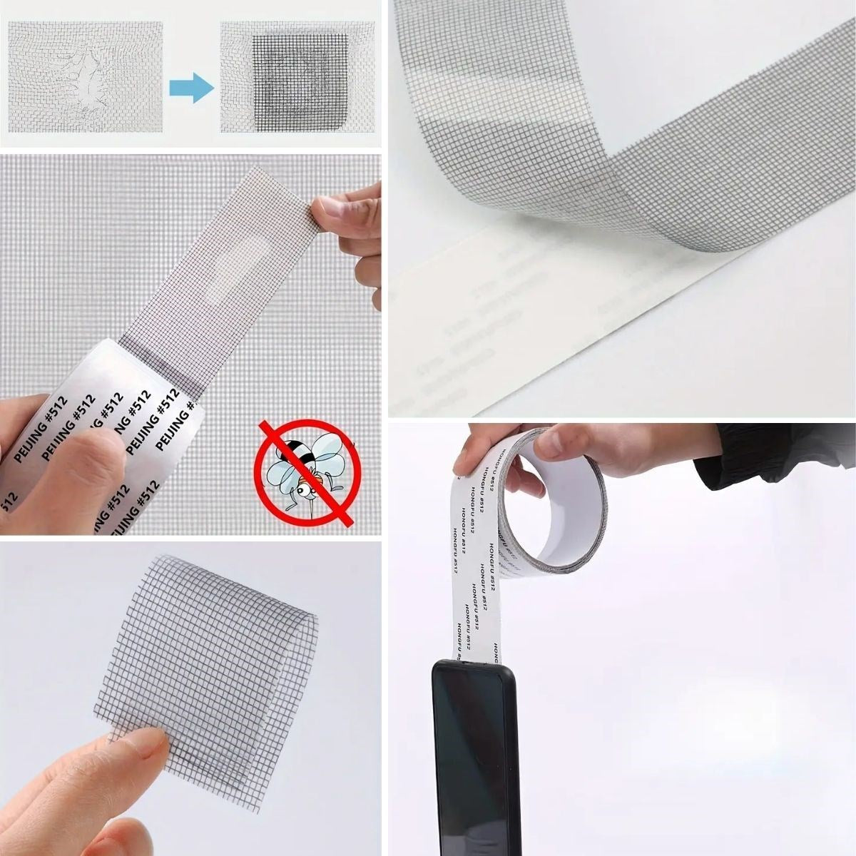 Starixa® Güçlü Yapışkanlı Pencere Tamir Bandı, Böcek Önleyici Yama Bandı 2 mt x 5 cm