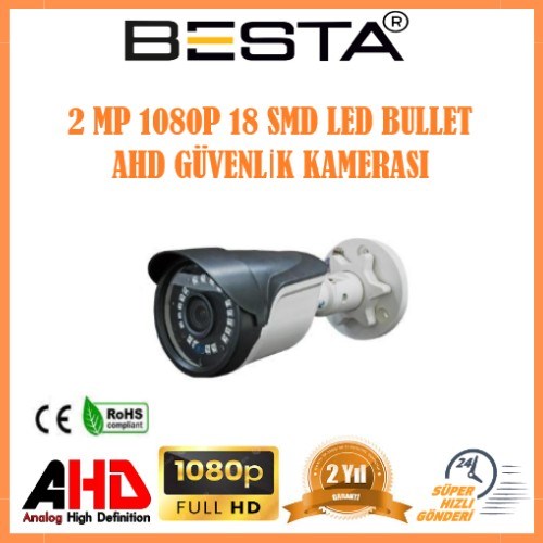 2MP Ahd 1080P Gece Görüşlü 10 Kameralı Güvenlik Sistemi