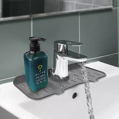 Starixa® Lavabo İçin Silikon Esnek Mat Musluk Sapı Damlama Tutucu Raf Mutfak Tezgahı Sıçrama Koruma