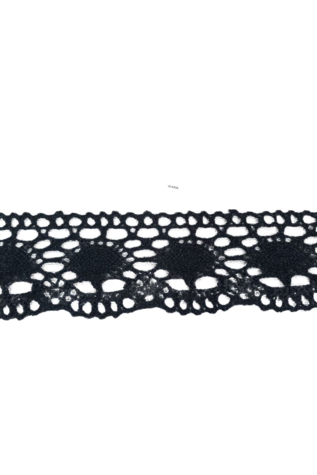 Kopanaki Lace 5 cm Wide Almond Pattern Black 1 Meter