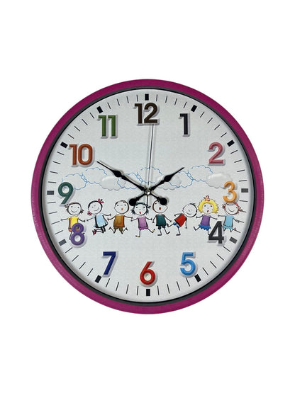 36 Cm Pembe Çocuk Odası Duvar Saati