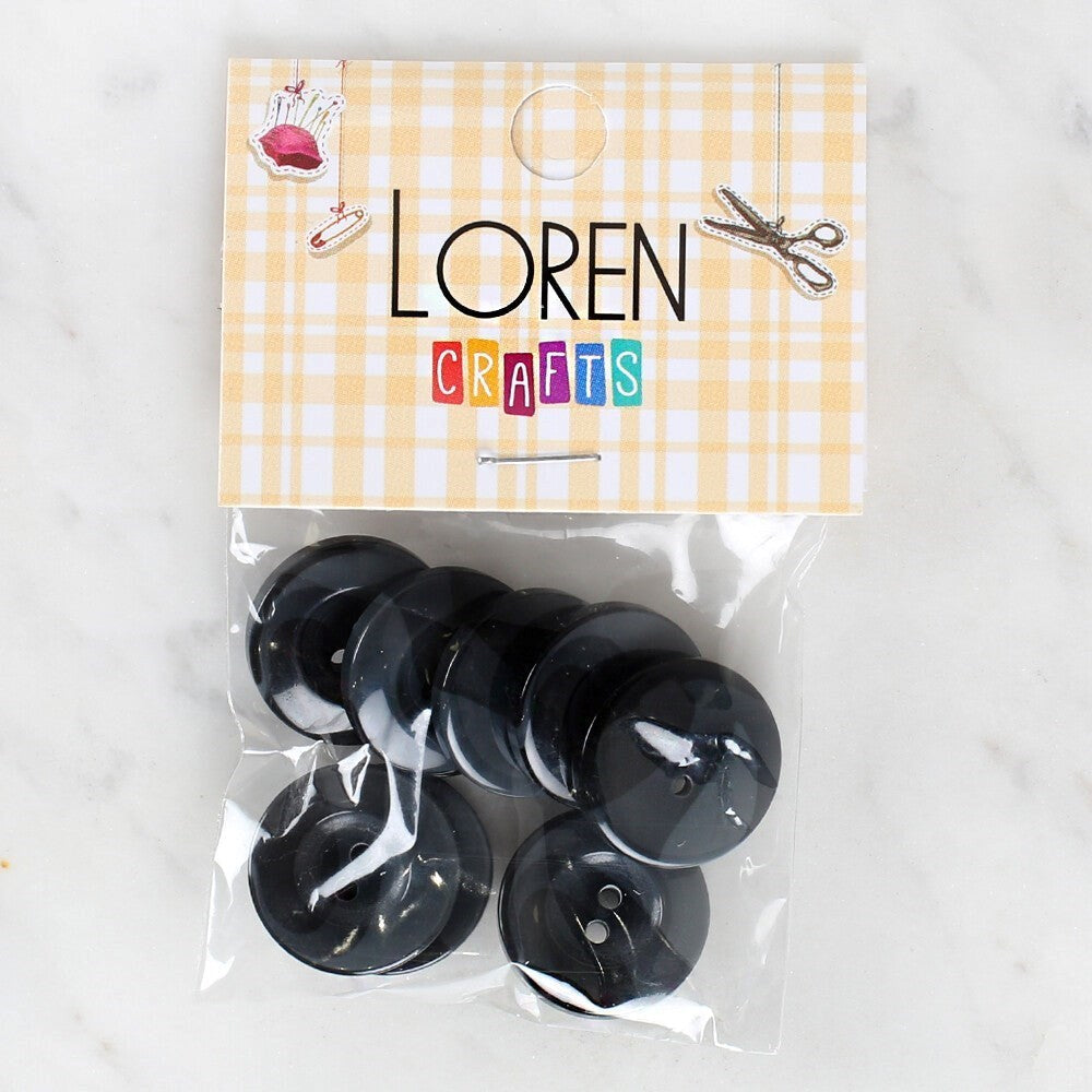 Loren Crafts زر رمادي 8 قطع - 1129