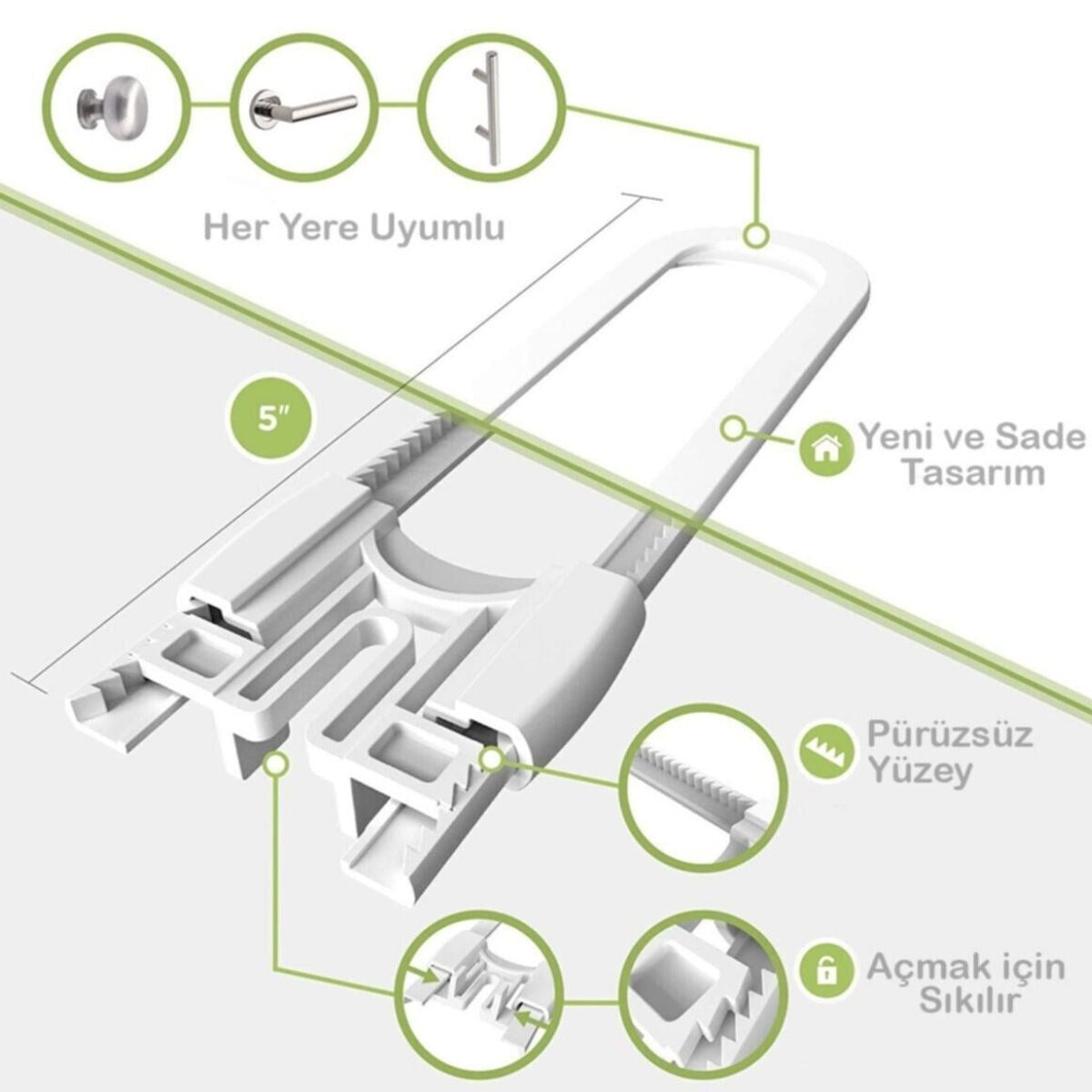 Starixa® Bebek Çocuk Çekmece ve Dolap Koruma Raylı Güvenlik Sistemi Emniyet Kilidi