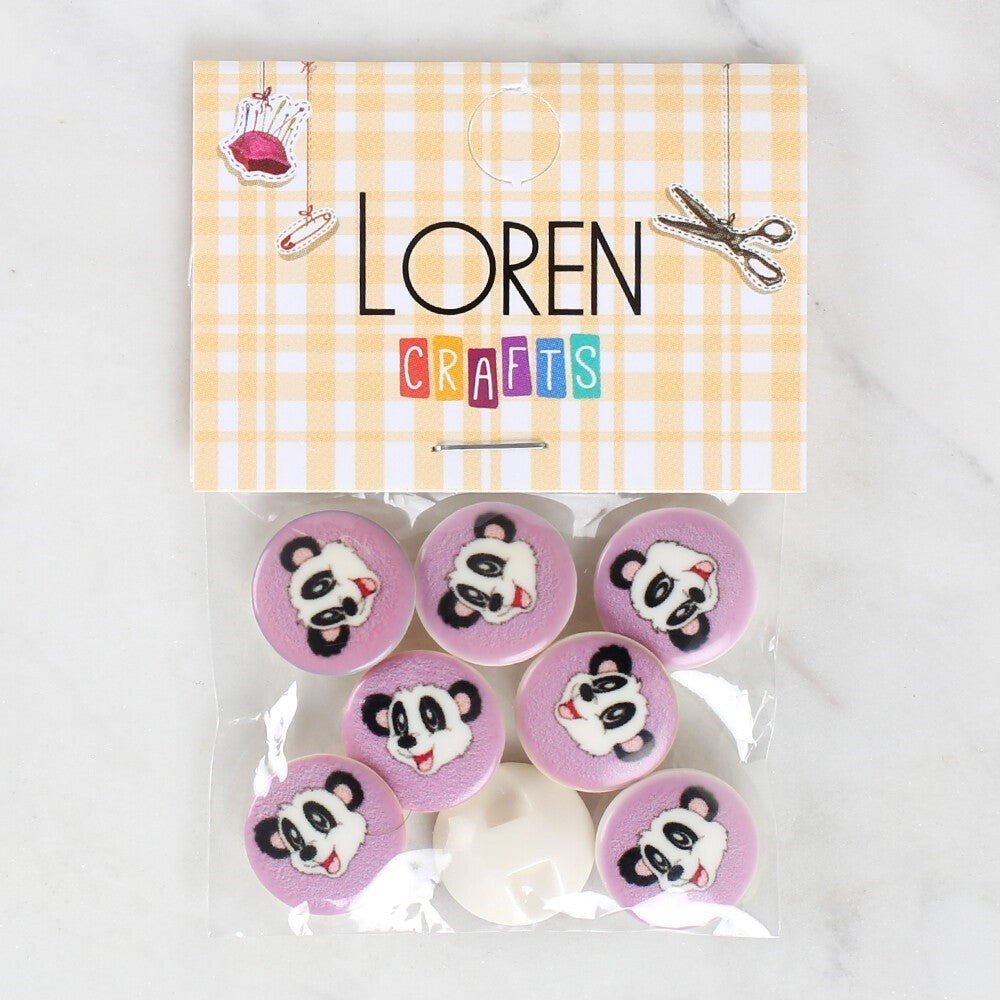 Loren Crafts 8 أزرار باندا - 1055