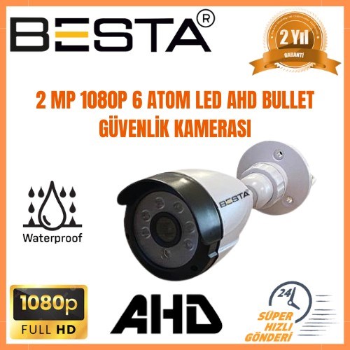 2MP 1080P 6 Dış Mekan Kameralı Ahd Güvenlik Seti