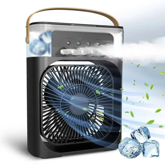 Starixa® Taşınabilir 3 Farklı Mod Ayarlı 7 Farklı Led Işıklı Sulu Soğutmalı Taşınabilir Masaüstü USB Fan Vantilatör
