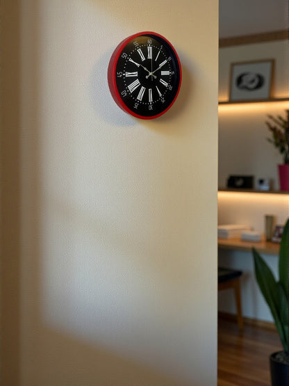 36 Cm Kırmızı Asil Duvar Saati