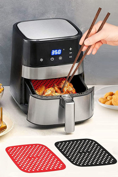 Starixa® Renkli Isıya Dayanıklı Yıkanılabilir Silikon Fırın Ve Airfryer Kare Pişirme Matı 21,5 Cm