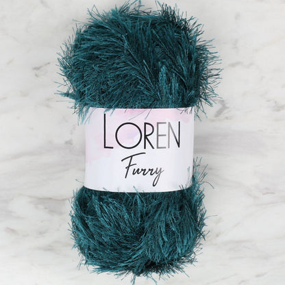 Loren Furry Petroleum Blue Hand Knitting Yarn - RF039 - 34057