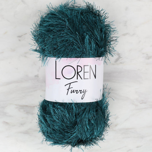 Loren Furry Petroleum Blue Hand Knitting Yarn - RF039 - 34057