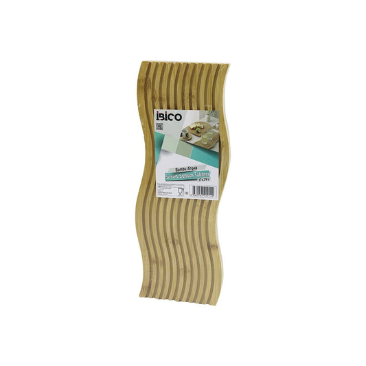 DALGALI ŞEKİLLİ - KANALLI  ÇİFT TARAF=DÜZ - KANALLI AHŞAP BAMBU SERVİS SUNUM TAHTASI  17 X 39 X 1.5CM (5347)