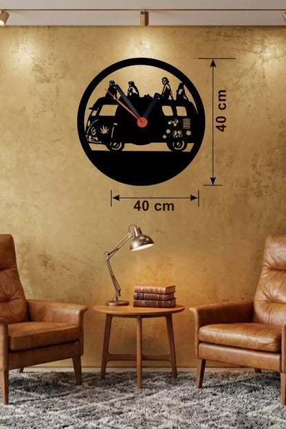 Mey İthalat® Fitness Motivasyon Tasarım Ahşap Duvar Saati - 40x40 cm Sporcu Hediyesi