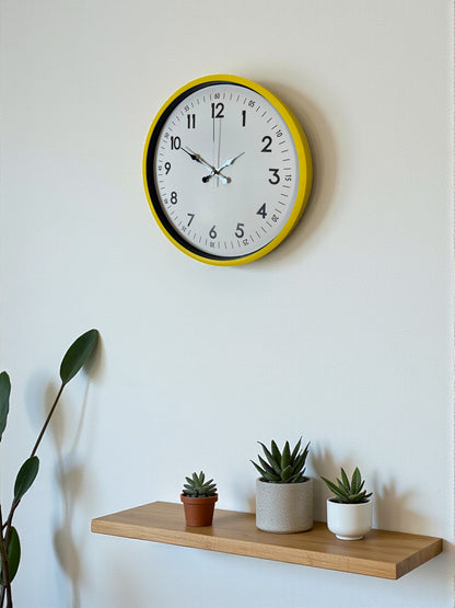 36 Cm Sarı Modern Dekoratif Duvar Saati
