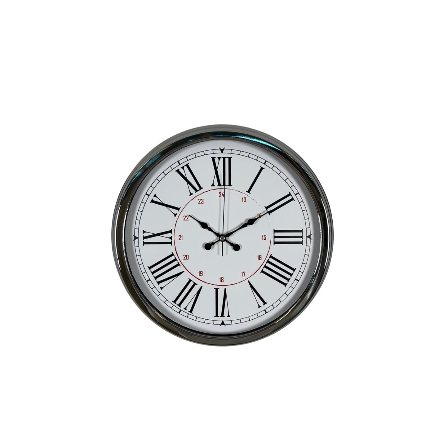Silver Elegance 40 Cm Krom Metal Duvar Saati